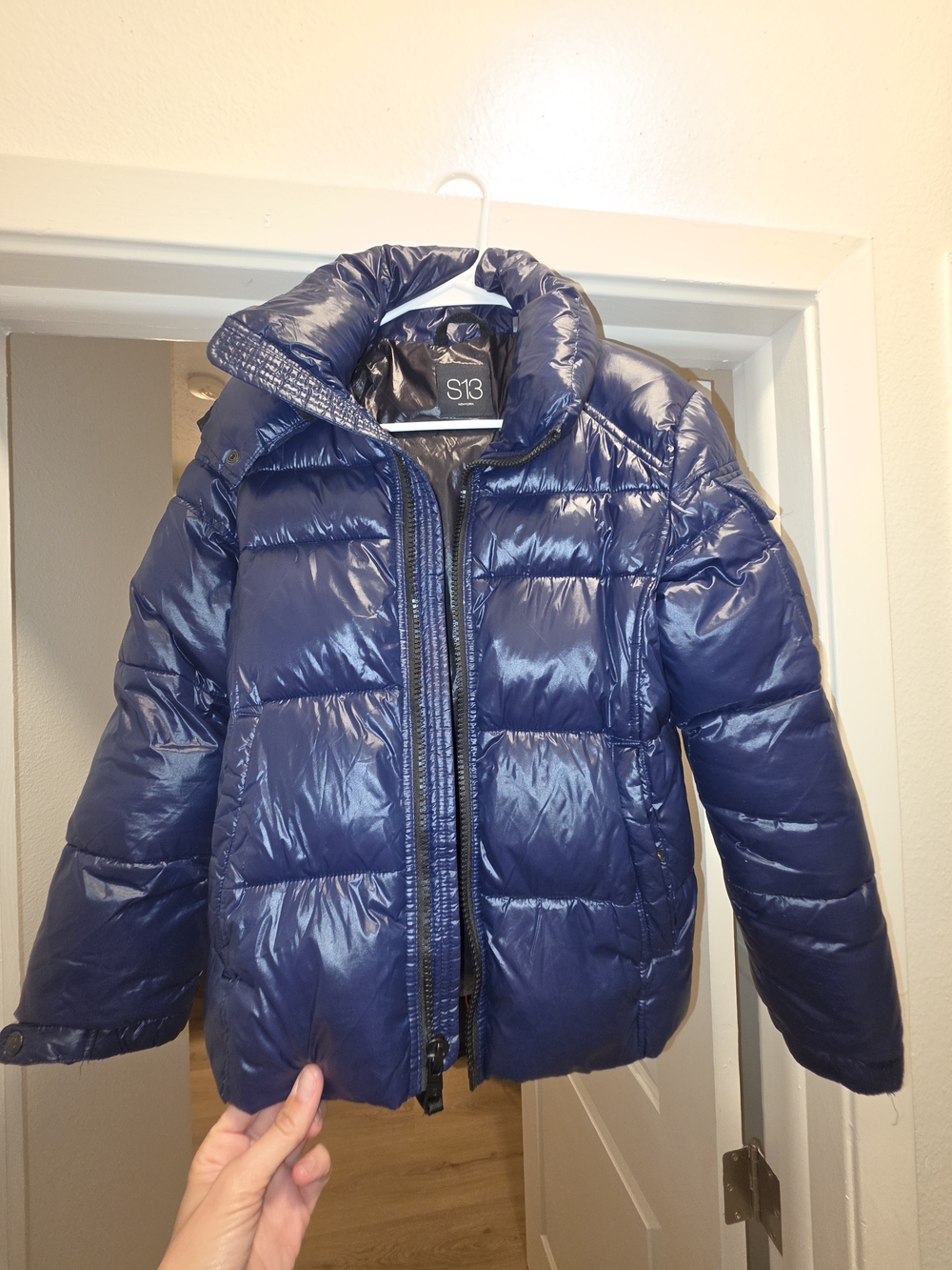 Kids Navy Quilted Puffer Jacket